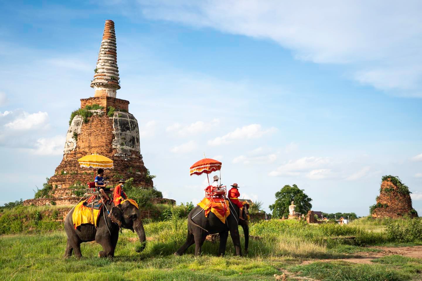 エレファントビレッジにて、象乗り体験（約10分）