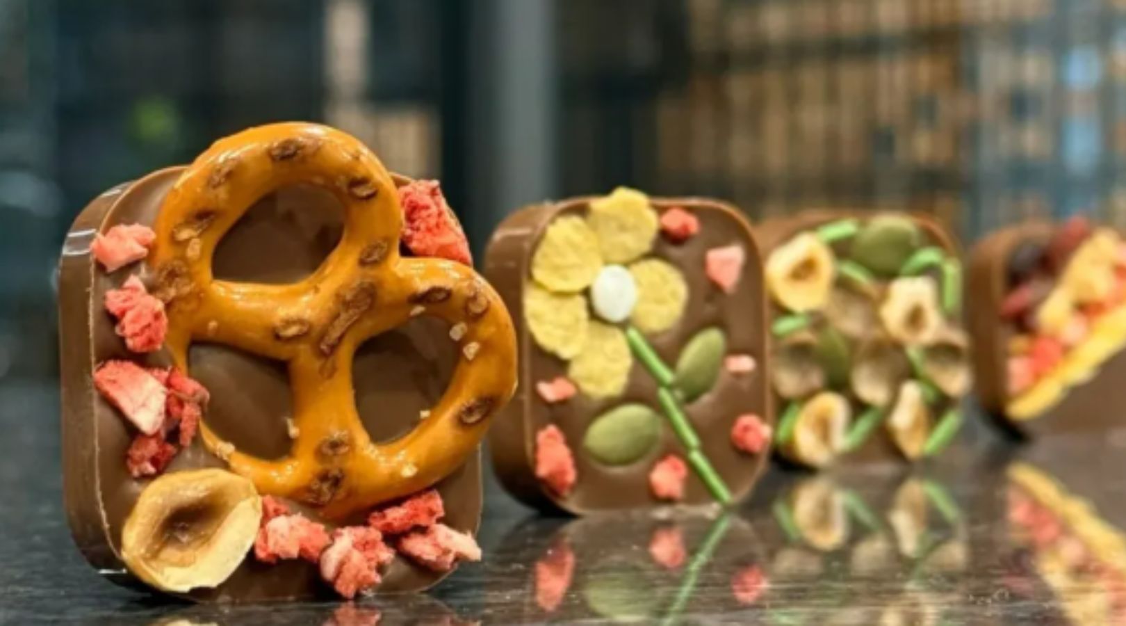 完成したチョコレートを受け取り、出発