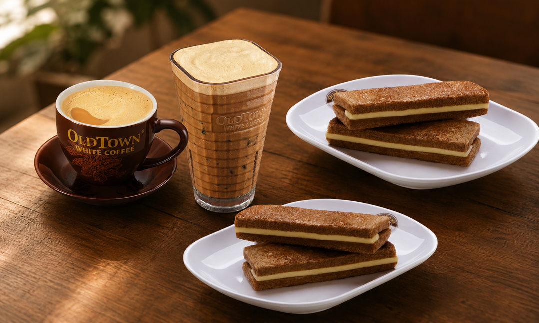マレーシアの人気カフェ「OLD TOWN」のカヤトーストとホワイトコーヒーをご賞味ください