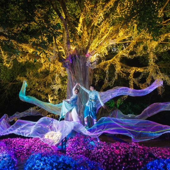 タイ伝統衣装フォト×イルミネーション