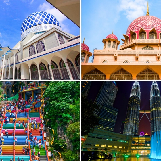 夜まで満喫！欲張り1日観光_ピンクモスク&ブルーモスク＋バツー洞窟＋イスラム美術館