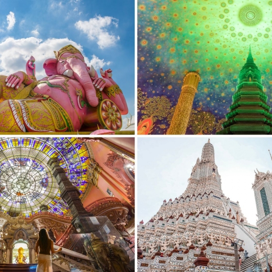 親子・大人旅におすすめ♪ ピンクガネーシャ+ワットパクナム+エラワンミュージアム＋ワットアルン