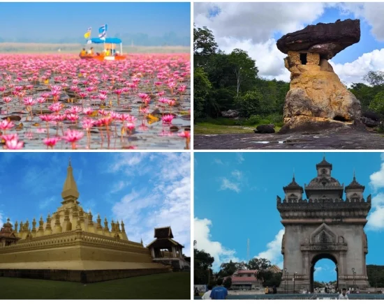 タイ在住者に一度は見てほしい！ウドーンターニー 『タレーブアデーン（赤い睡蓮の海）』＋世界遺産「プープラバート歴史公園」 + ラオス 陸路越境 ヴィエンチャン市内観光 1泊2日＜ホテル+往復航空券込み＞