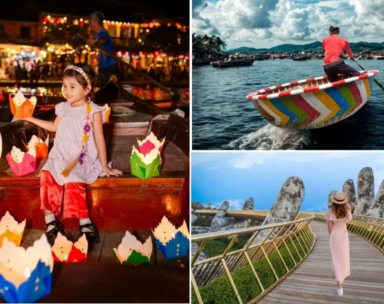 【ダナン発着】バーナーヒルズ＋夜のホイアン満喫ツアー バスケットボートでのジャングルクルーズ＆灯籠流し付き