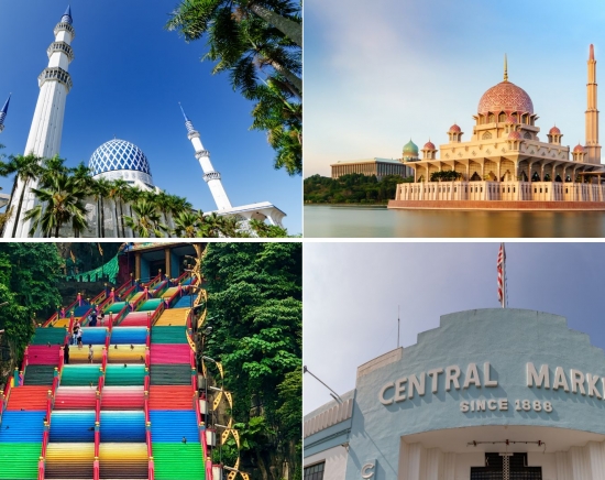 クアラルンプール定番＆話題のスポットを半日で満喫！バツー洞窟・ブルーモスク・ピンクモスクツアー＜日本語ガイド／プトラジャヤクルーズ付き＞