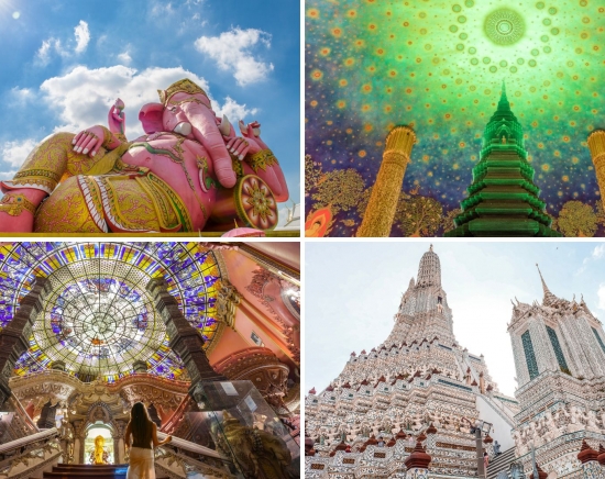 ＼春旅 特別価格／ 親子旅・大人旅におすすめ♪ ピンクガネーシャ+ワットパクナム+エラワンミュージアム＋ワットアルン＜1日 ／日本語ガイド ／ランチなし or 三大タイ料理の昼食選択可＞