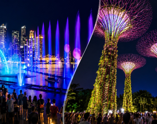 シンガポール夜景ツアー＆リバークルーズ ｜ガーデンズ・バイ・ザ・ベイ＆マリーナベイ・サンズの光と音のショー＜日本語ガイド＞｜ジャンボのチリクラブプランも選択可