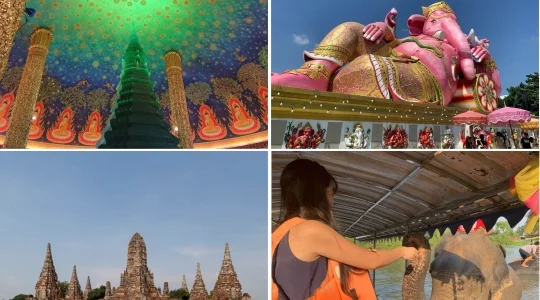 ワットサマーン（ピンクガネーシャ）+ワットパクナム+世界遺産アユタヤ遺跡観光