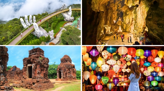 4大人気スポット制覇！五行山+バーナーヒルズ+ミーソン遺跡+夜のホイアン欲張り1日ツアー