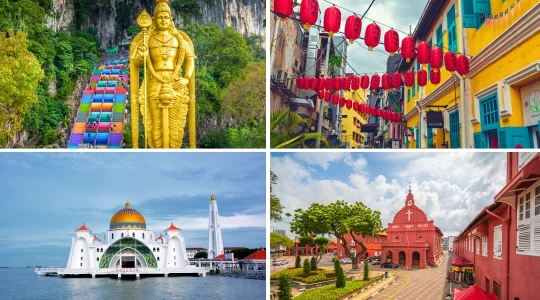 バトゥー洞窟+チャイナタウン 鬼仔巷（クワイ・チャイ・ホン）+世界遺産 マラッカ観光+水上モスク ＜ホテル迎え or 空港お迎え付きプランあり＞