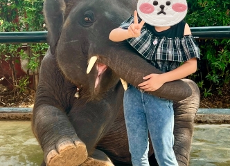 子象と記念撮影！