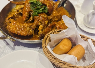 夕食のチリクラブ、とても美味しかったです！