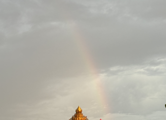雨上がりで虹が見れました🌈