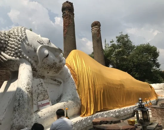 世界遺産アユタヤ遺跡半日観光 + 象乗り体験 + チャオプラヤ川ランチクルーズツアー＜復路クルーズ＞