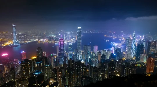 香港 ビクトリアハーバーと100万ドルの夜景 イメージ