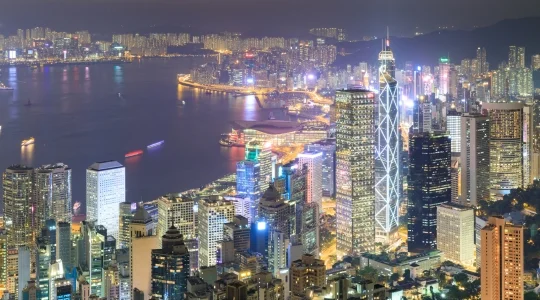 香港 ビクトリアハーバーと100万ドルの夜景 イメージ