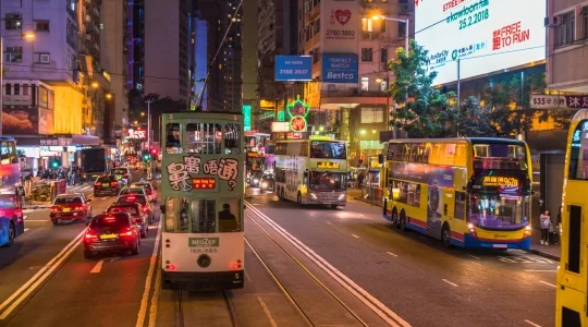 香港 香港島の夜の街並み イメージ