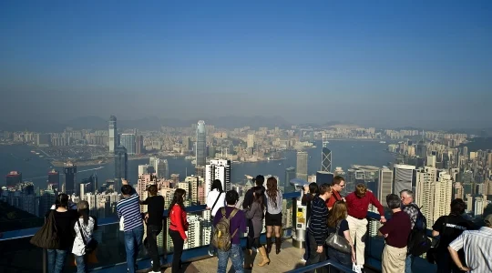 香港 スカイテラスからの香港のビル群 イメ―ジ