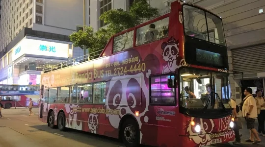 香港 パンダバス の オープントップバス