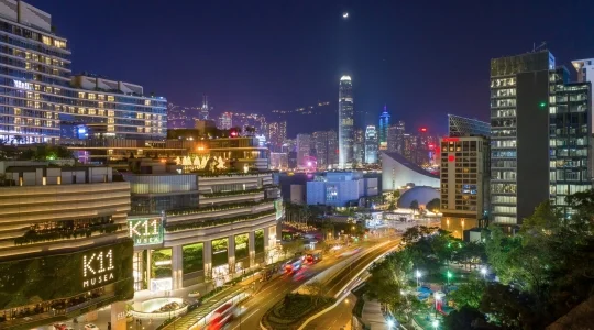 香港 九龍から臨む香港島の夜景
